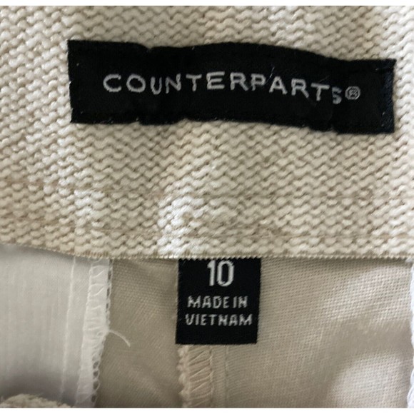 Counterparts Women Capri Pants Size 10 Beige  Preppy - Picture 4 of 5